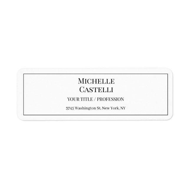 Professional Unique Classical Simple Black & White Label (Front)