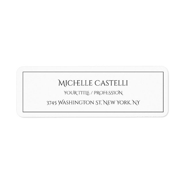 Professional Unique Classical Simple Black & White Label (Front)