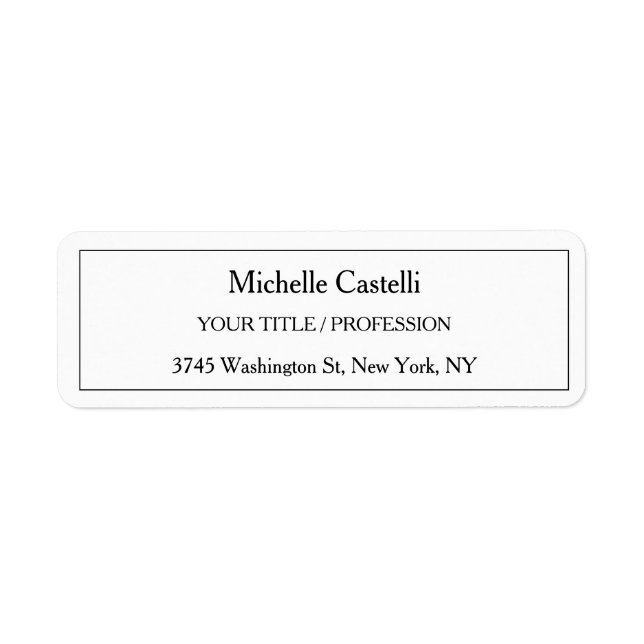 Professional Unique Classical Simple Black & White Label (Front)