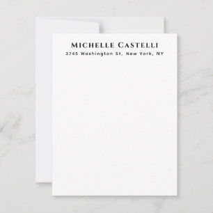 Professional Unique Classical Simple Black & White Note Card