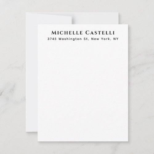 Professional Unique Classical Simple Black & White Note Card
