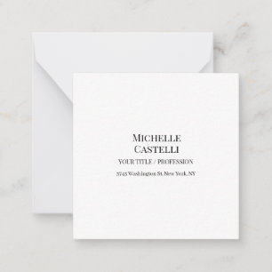 Professional Unique Classical Simple Black & White Note Card