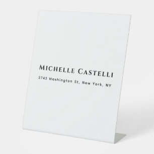 Professional Unique Classical Simple Black & White Pedestal Sign