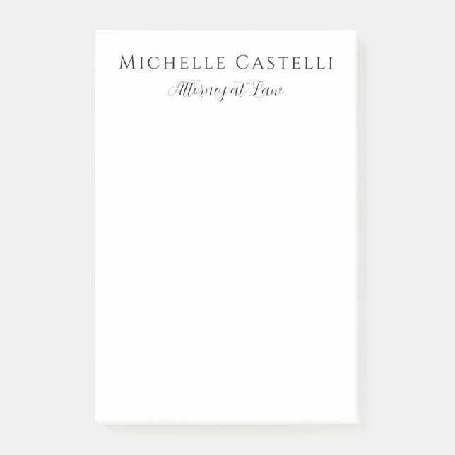 Professional Unique Classical Simple Black & White Post-it Notes (Front)