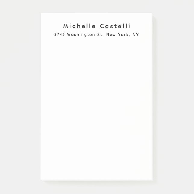 Professional Unique Classical Simple Black & White Post-it Notes (Front)