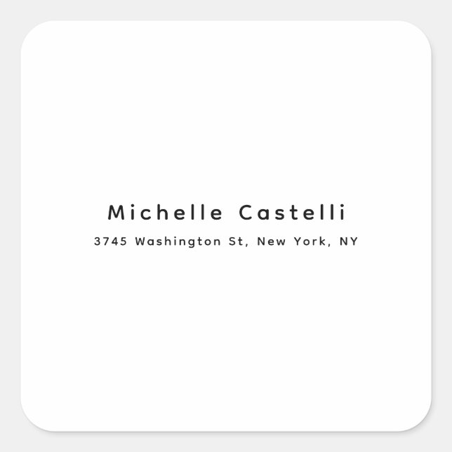 Professional Unique Classical Simple Black & White Square Sticker (Front)