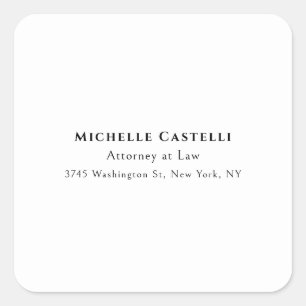 Professional Unique Classical Simple Black & White Square Sticker