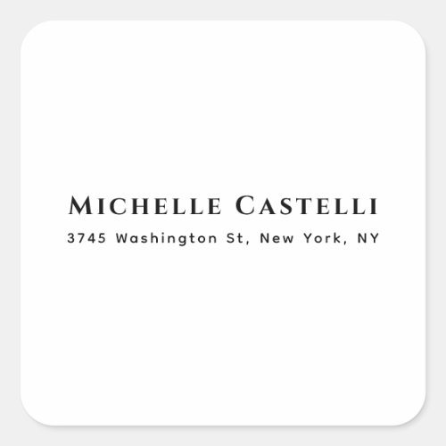 Professional Unique Classical Simple Black & White Square Sticker