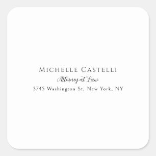 Professional Unique Classical Simple Black & White Square Sticker