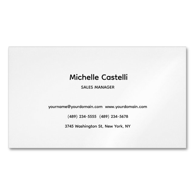 Professional Unique Classical Simple Business Card Magnet (Front)