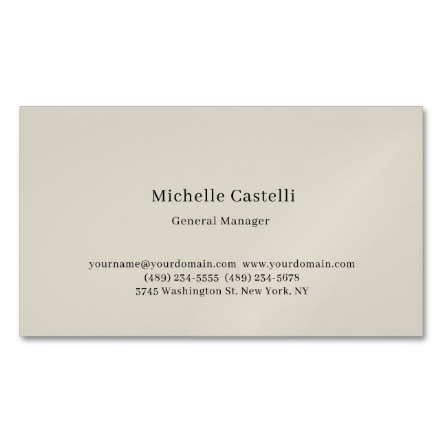 Professional Unique Classical Simple Business Card Magnet (Front)