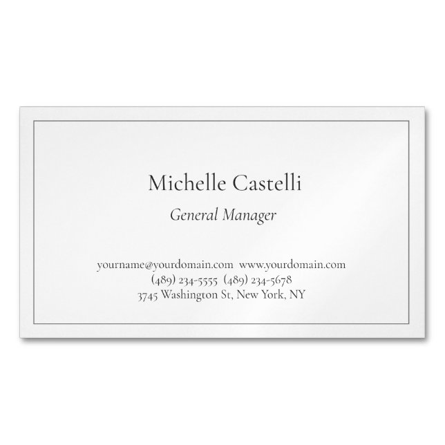 Professional Unique Classical Simple Business Card Magnet (Front)