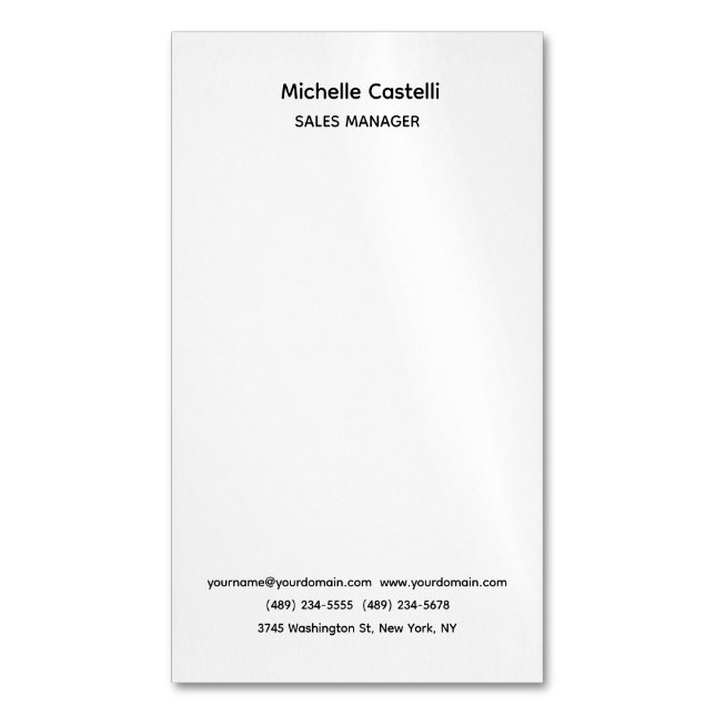 Professional Unique Classical Simple Business Card Magnet (Front Vertical)