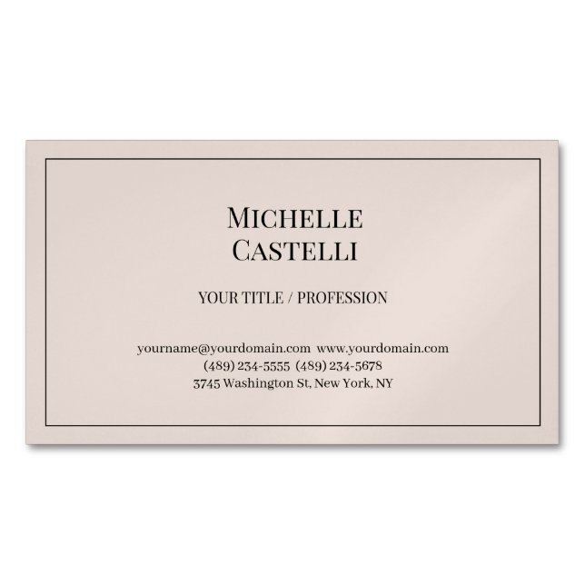 Professional Unique Classical Simple Business Card Magnet (Front)