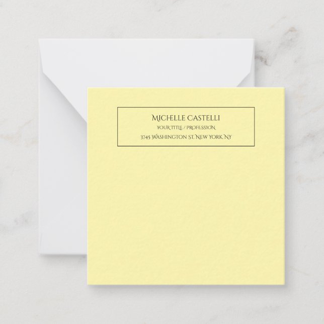 Professional Unique Classical Simple Cream Color Note Card (Front)