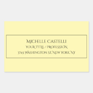 Professional Unique Classical Simple Cream Color Rectangular Sticker