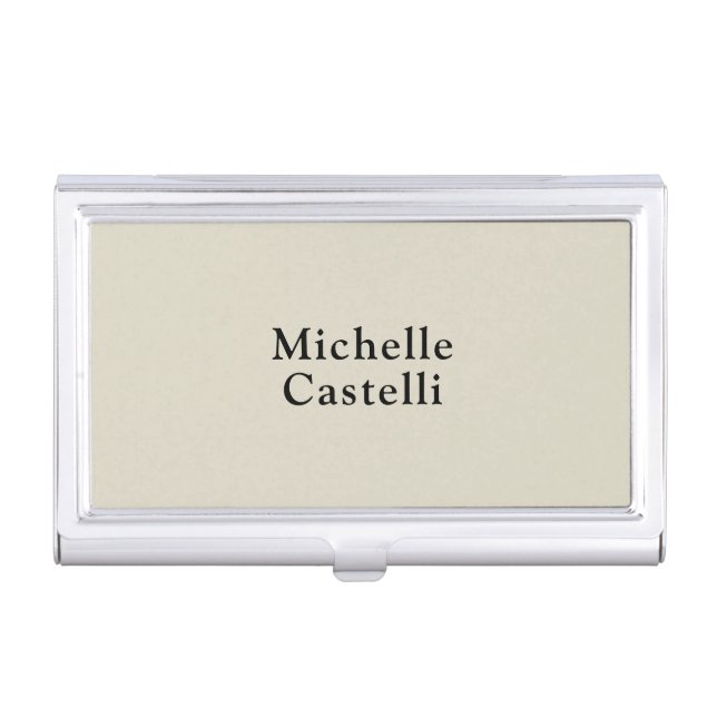 Professional Unique Classical Simple Grey Black Business Card Case (Front)
