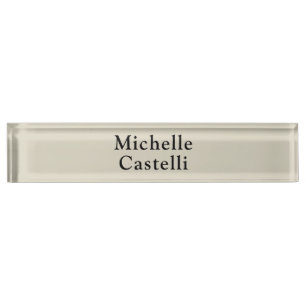 Professional Unique Classical Simple Grey Black Desk Name Plate