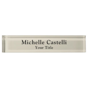 Professional Unique Classical Simple Grey Black Desk Name Plate