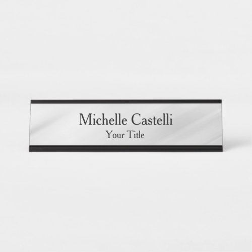 Professional Unique Classical Simple Grey Desk Name Plate