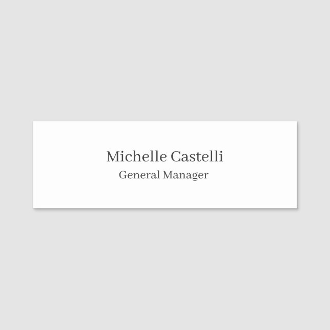 Professional Unique Classical Simple Name Tag (Front)