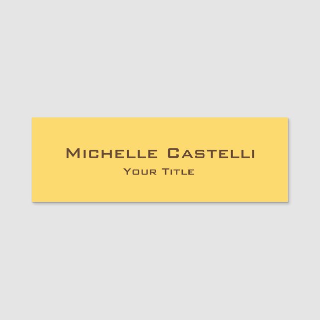 Professional Unique Classical Simple Plain Name Tag (Front)