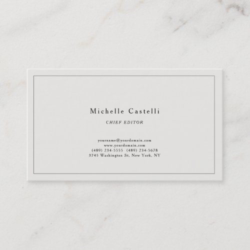 Professional Unique Classical Simple Plain Pastel Business Card