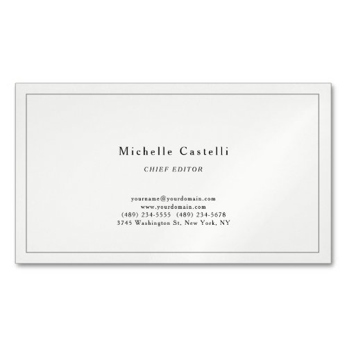 Professional Unique Classical Simple Plain Pastel Business Card Magnet