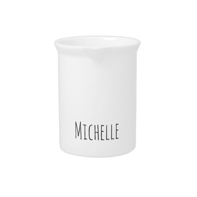 Professional Unique Classical Simple Your Name Beverage Pitcher (Front)