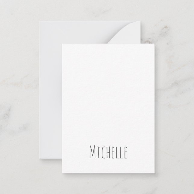 Professional Unique Classical Simple Your Name Note Card (Front)
