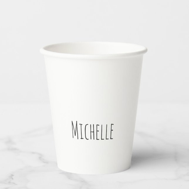 Professional Unique Classical Simple Your Name Paper Cups (Front)