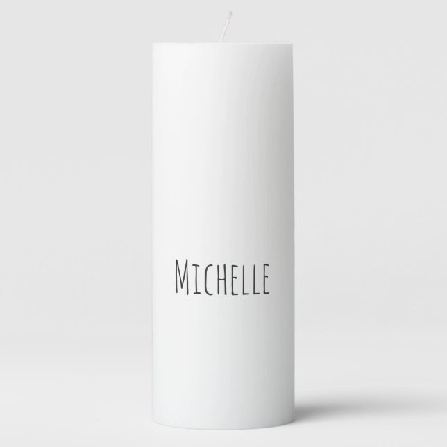 Professional Unique Classical Simple Your Name Pillar Candle (Front)