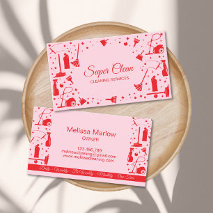 Professional Unique Maid House Cleaning Services Business Card