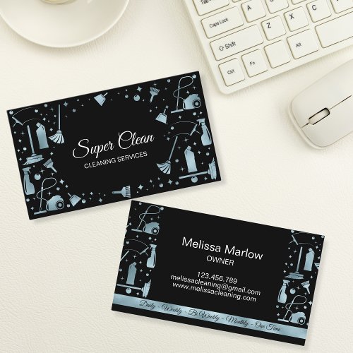 Professional Unique Maid House Cleaning Services Business Card