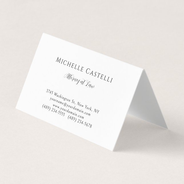 Professional Unique Minimalist Simple Black White Business Card (Front)