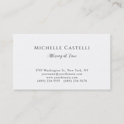 Professional Unique Minimalist Simple Black White Business Card
