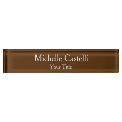 Professional Unique Modern Brown Desk Name Plate