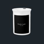 Professional Unique Modern Minimalist Black Gray Beverage Pitcher<br><div class="desc">Easy Editing Tools. Different Types and Sizes,  Color and Font Choices.</div>
