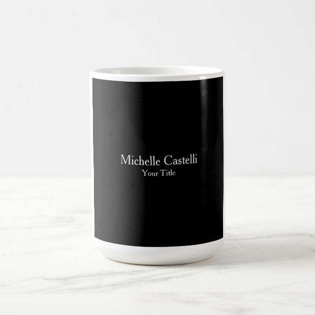 Professional Unique Modern Minimalist Black Gray Coffee Mug (Center)