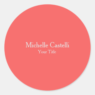 Professional Unique Modern Minimalist Your Name Classic Round Sticker