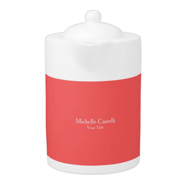 Professional Unique Modern Minimalist Your Name Teapot (Front)