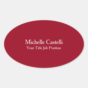 Professional Unique Modern Stylish Carmine Red Oval Sticker