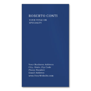 Professional Unique Plain Minimalist Blue Business Card Magnet