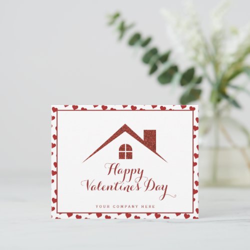 Professional Valentines Day Real Estate House  Card