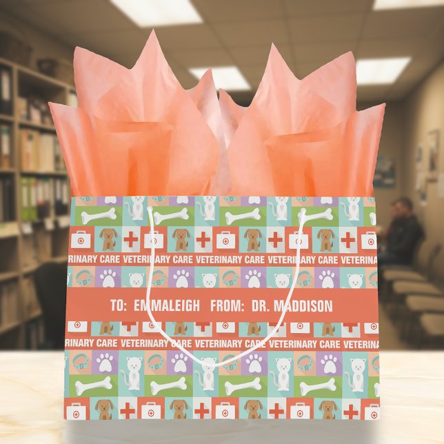 Professional Veterinarian Iconic Designed Large Gift Bag (Creator Uploaded)