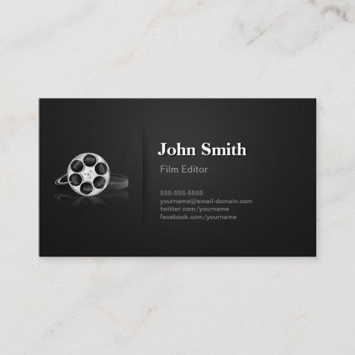 Customizable Professional Video Film Editor Cutter Director Business Card