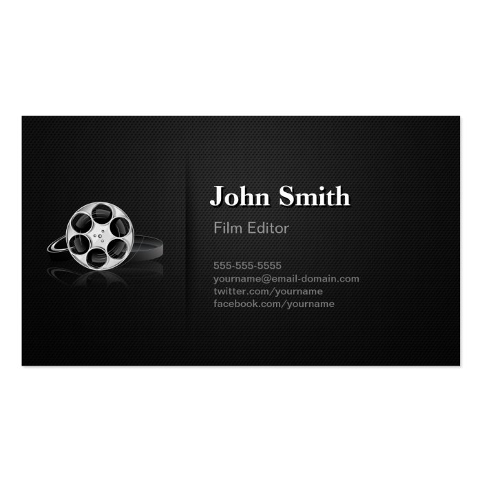 Professional Video Film Editor Cutter Director Business Card