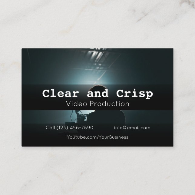 Professional Video Production Company Services Business Card (Back)