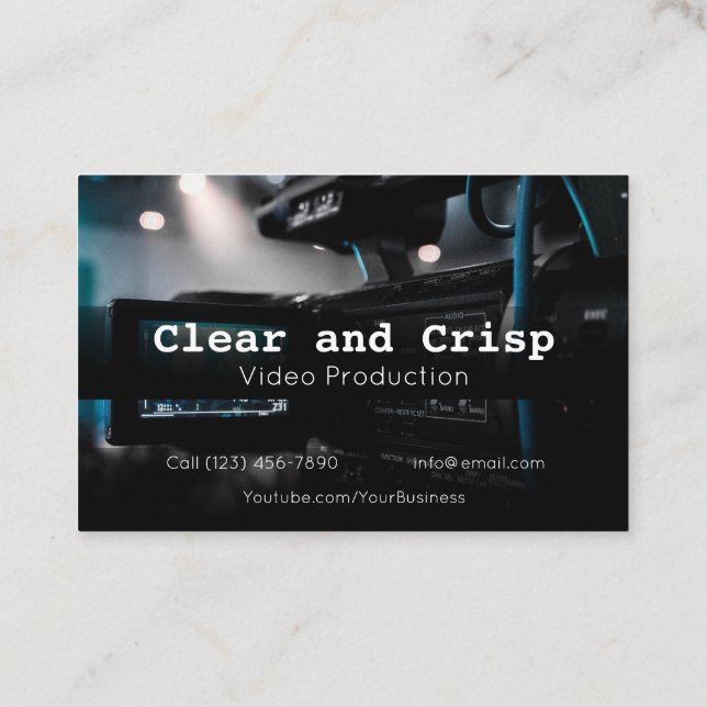 Professional Video Production Company Services Business Card (Back)