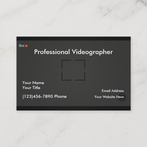Professional Videographer Business Card